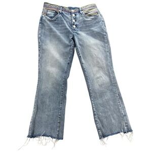 Blank NYC The Varick Kick Flare Rainbow Embroidered Jeans Light Wash 29 59EC2077